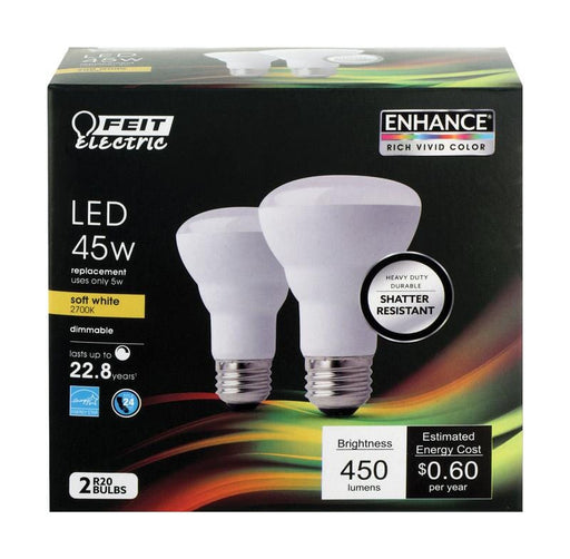 FEIT Electric R20 E26 (Medium) LED Bulb Soft White 45 Watt Home & Garden Feit 