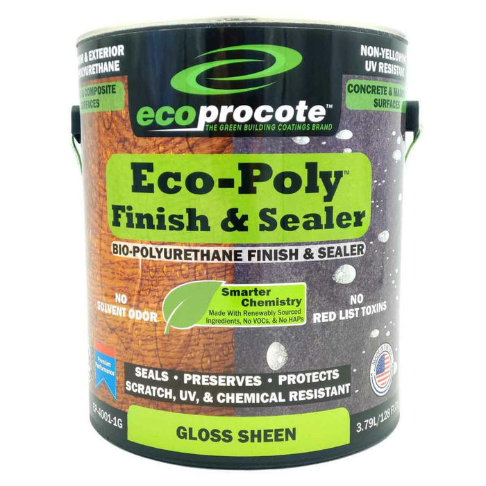 EcoPoly Polyurethane Sealer & Finish, Gloss, 1 Gal B&R: Concrete Finishing Products Eco Safety Products