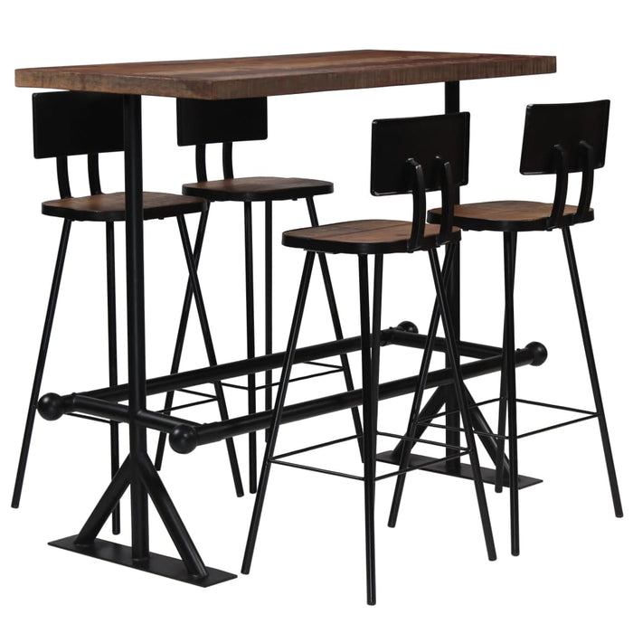 Bar Set 3 Piece Solid Reclaimed Wood Home & Garden Emerald Ares 