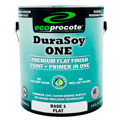 DuraSoy ONE Paint + Primer, Flat, Base 1, 1 Gal B&R: Paint, Stains, Sealers, & Wall Coverings Eco Safety Products