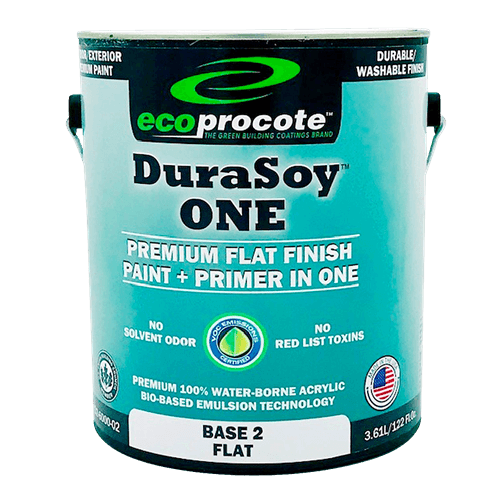DuraSoy ONE Paint + Primer, Flat, Base 2, 1 Gal B&R: Paint, Stains, Sealers, & Wall Coverings Eco Safety Products