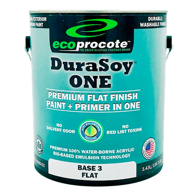 DuraSoy ONE Paint + Primer, Flat, Base 3, 1 Gal B&R: Paint, Stains, Sealers, & Wall Coverings Eco Safety Products
