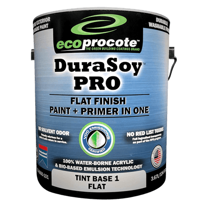 DuraSoy PRO Paint + Primer, Flat, Base 2, 1 Gal B&R: Paint, Stains, Sealers, & Wall Coverings Eco Safety Products 