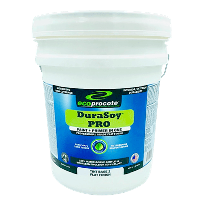 DuraSoy PRO Paint + Primer, Flat, Base 2, 5 Gal B&R: Paint, Stains, Sealers, & Wall Coverings Eco Safety Products 