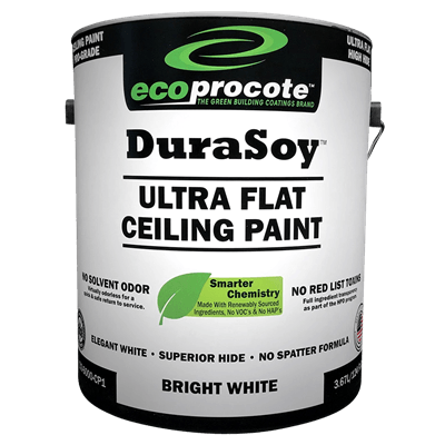 DuraSoy Ceiling Paint, Bright White, Ultra Flat, 1 Gal B&R: Paint, Stains, Sealers, & Wall Coverings Eco Safety Products