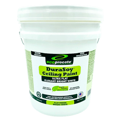 DuraSoy Ceiling Paint, Bright White, Ultra Flat, 5 Gal B&R: Paint, Stains, Sealers, & Wall Coverings Eco Safety Products