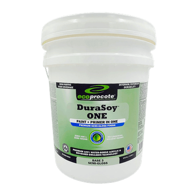 DuraSoy ONE Paint + Primer, Semi-Gloss, Base 3, 5 Gal B&R: Paint, Stains, Sealers, & Wall Coverings Eco Safety Products 