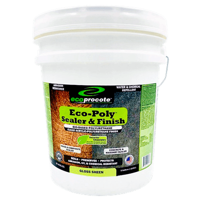EcoPoly Polyurethane Sealer & Finish, Gloss, 5 Gal B&R: Concrete Finishing Products Eco Safety Products