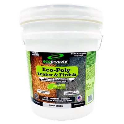 EcoPoly Polyurethane Sealer & Finish, Satin, 5 Gal B&R: Concrete Finishing Products Eco Safety Products