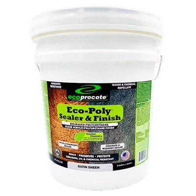 EcoPoly Polyurethane Sealer & Finish, Satin, 5 Gal B&R: Concrete Finishing Products Eco Safety Products 