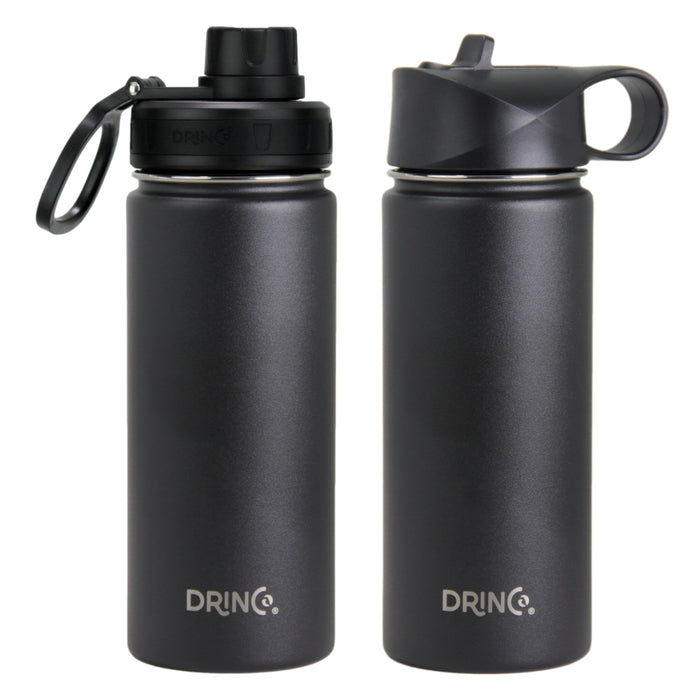 DRINCO® 18oz Stainless Steel Sport Water Bottle - Black Drinkware Orchid Lavender 