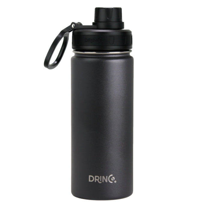 DRINCO® 18oz Stainless Steel Sport Water Bottle - Black Drinkware Orchid Lavender