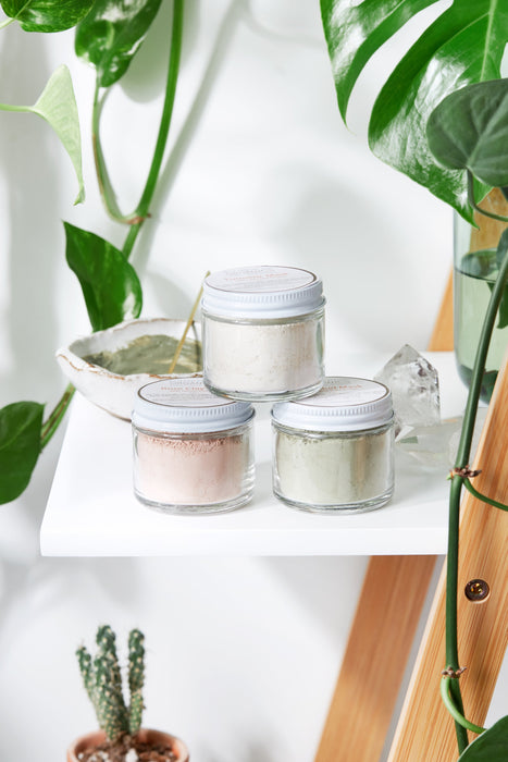Clay Face Mask Trio Rose Clay French Green Clay Kaolin Clay Turmeric Other Butter Me Up Organics