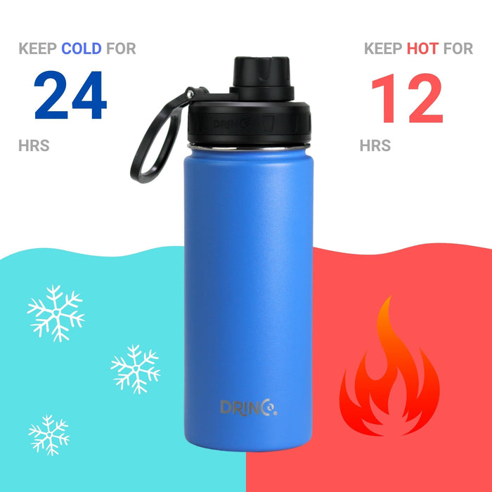 DRINCO® 18oz Stainless Steel Sport Water Bottle - Royal Blue Drinkware Orchid Lavender 