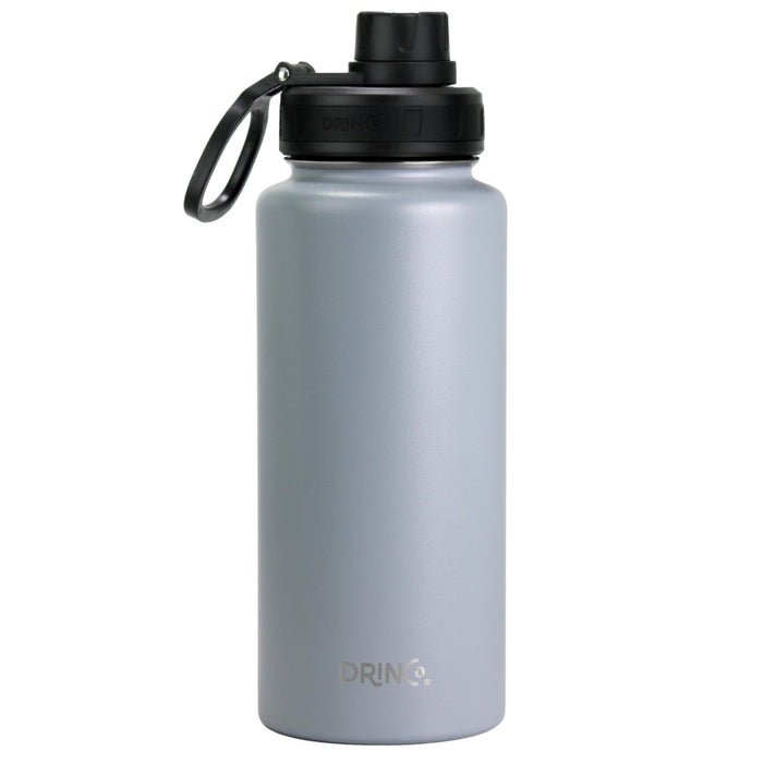 DRINCO® 32oz Stainless Steel Water Bottle (3 lids) - Asphalt Gray Drinkware Orchid Lavender 