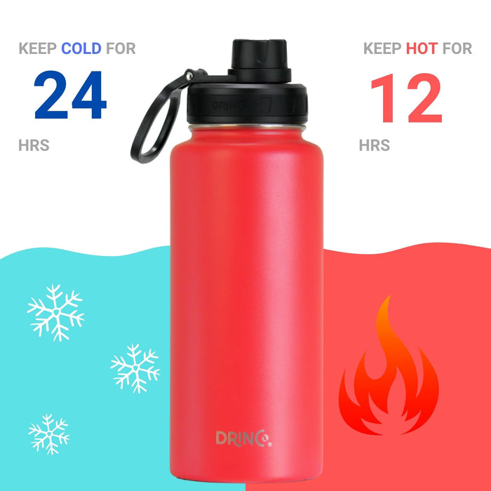 DRINCO® 32oz Stainless Steel Water Bottle - Barn Red Drinkware Orchid Lavender