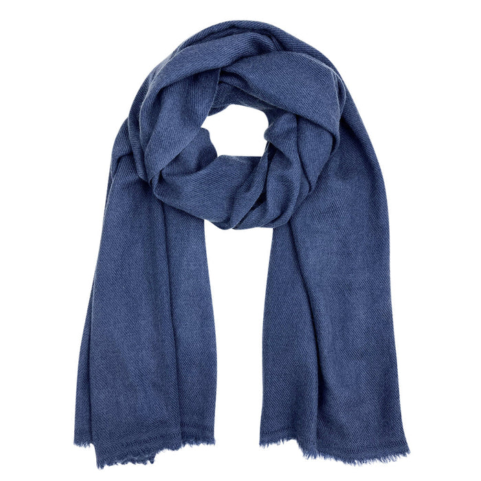 Navy Handloom Cashmere Scarf