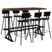Bar Set 3 Piece Solid Reclaimed Wood Multicolour Home & Garden Emerald Ares 
