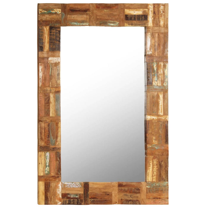 Wall Mirror Solid Reclaimed Wood 23.6"x23.6" Home & Garden Emerald Ares 