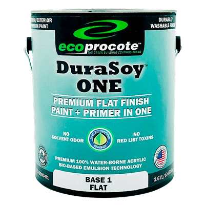 DuraSoy ONE Paint + Primer, Flat, Base 1, 1 Gal B&R: Paint, Stains, Sealers, & Wall Coverings Eco Safety Products 