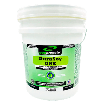 DuraSoy ONE Paint + Primer, Flat, Base 1 B&R: Paint, Stains, Sealers, & Wall Coverings Eco Safety Products 5 Gallon 