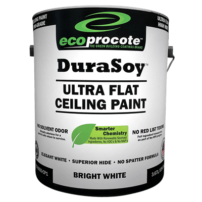 DuraSoy Ceiling Paint, Bright White, Ultra Flat, 1 Gal B&R: Paint, Stains, Sealers, & Wall Coverings Eco Safety Products 