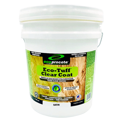 Eco-Tuff Polyurethane Clear Coating B&R: Lumber & Wood Products Eco Safety Products 5 Gallon Satin 