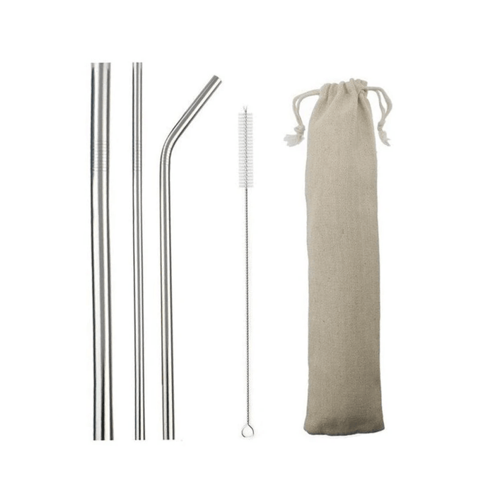 Stainless Steel Straws Bent - Set of 3 Home & Garden Yellow Lavender 