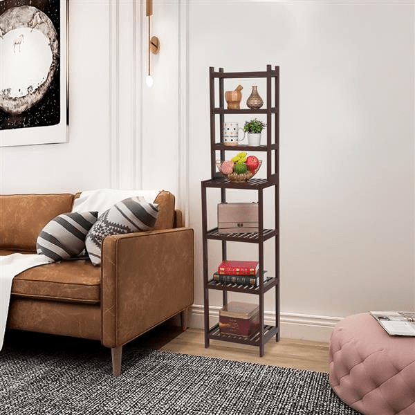 Removable Bamboo Shelf Storage Rack Holder Home & Garden Lilac Milo 