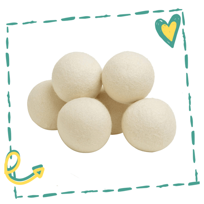 Reusable Wool Dryer Balls - Natural Fabric Softener Home & Garden Yellow Lavender 