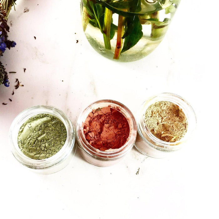 Clay Face Mask Trio Rose Clay French Green Clay Kaolin Clay Turmeric Other Butter Me Up Organics 