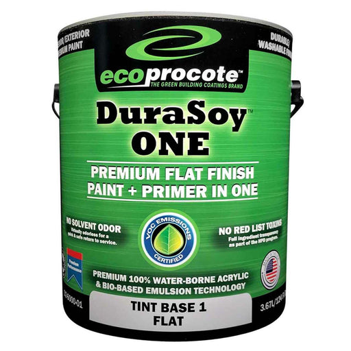 DuraSoy ONE Paint + Primer, Flat, Factory Tinted B&R: Paint, Stains, Sealers, & Wall Coverings Eco Safety Products 1 Gallon 